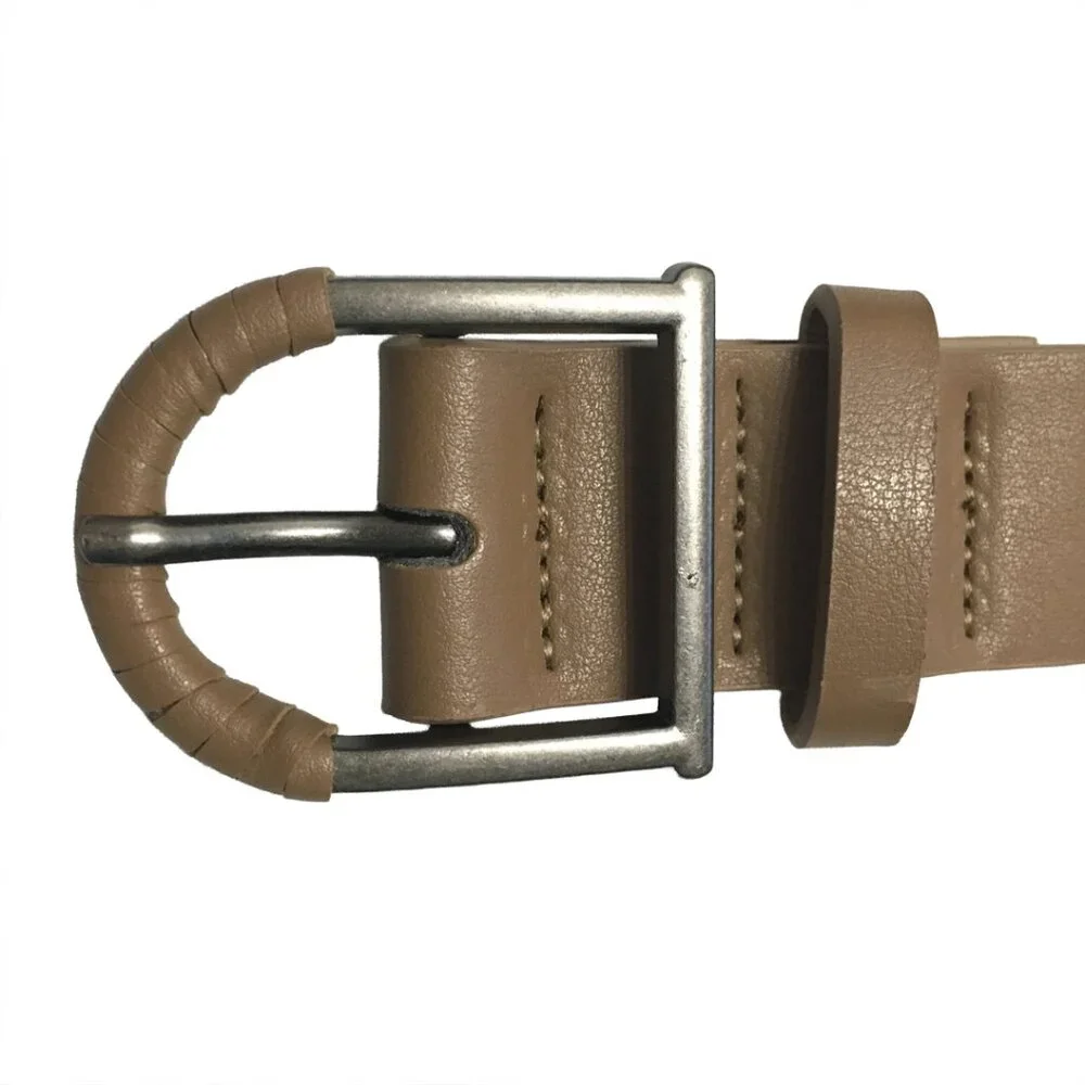 Vince Camuto Women's Beige Vegan Leather Belt Size Medium (30-34 Waist)